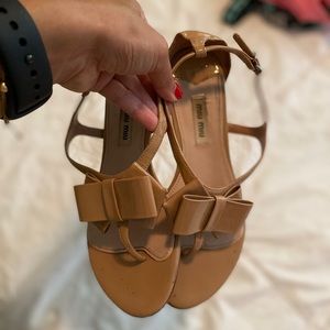 Miu Miu Blush Bow Sandals